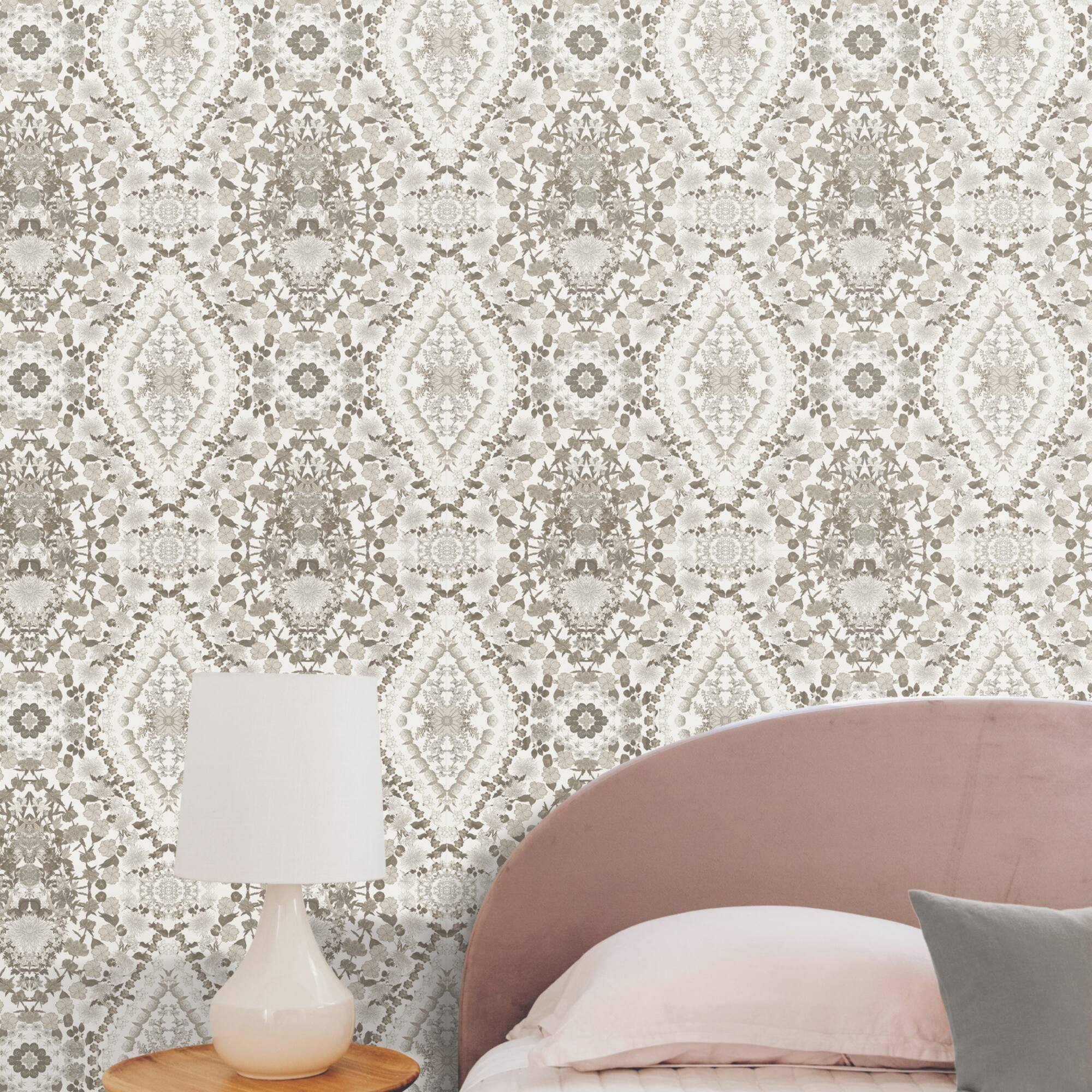 RoomMates Mr. Kate Brown Dried Flower Kaleidoscope Peel & Stick Wallpaper
